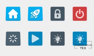 Набор простых и монотонных иконок кнопок для дисплеев DWIN
