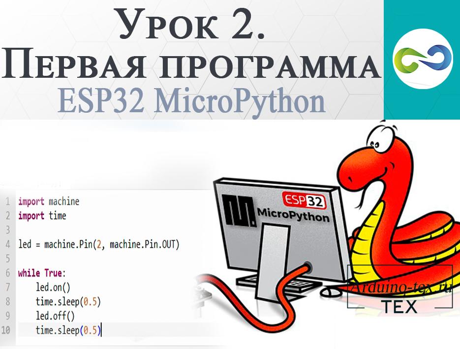 Урок 2. ESP32 MicroPython. Первая программа.