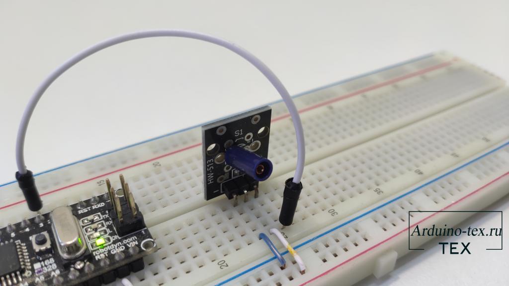 подключения модуля вибрации KY-002 к Arduino