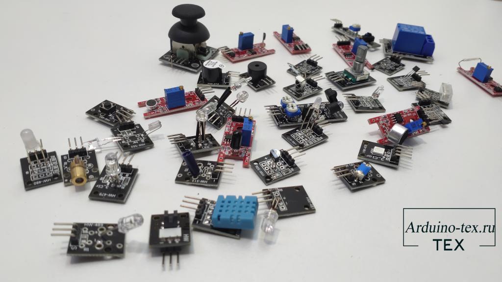 Для расширения своего кругозора купил набор модулей для Arduino «37 in 1 Sensors Kit for Arduino». 