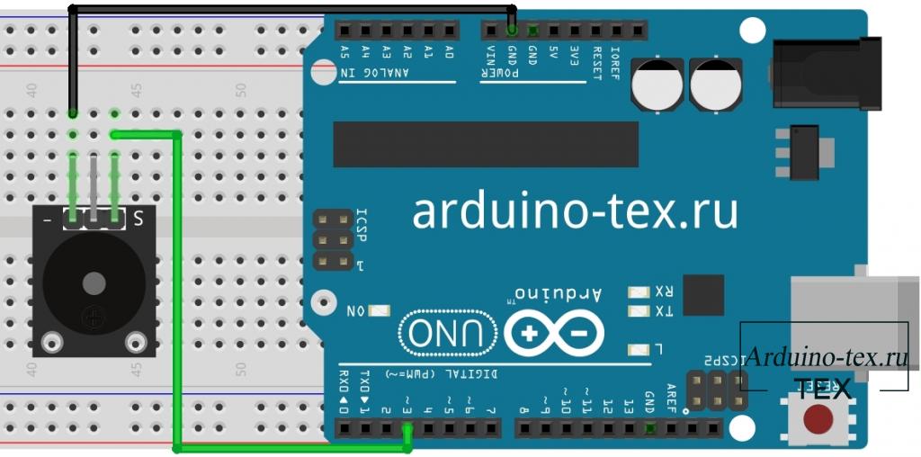 Схема подключения к Arduino UNO KY-006.