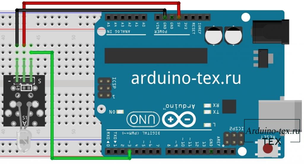 Схема подключения к Arduino UNO KY-005. 